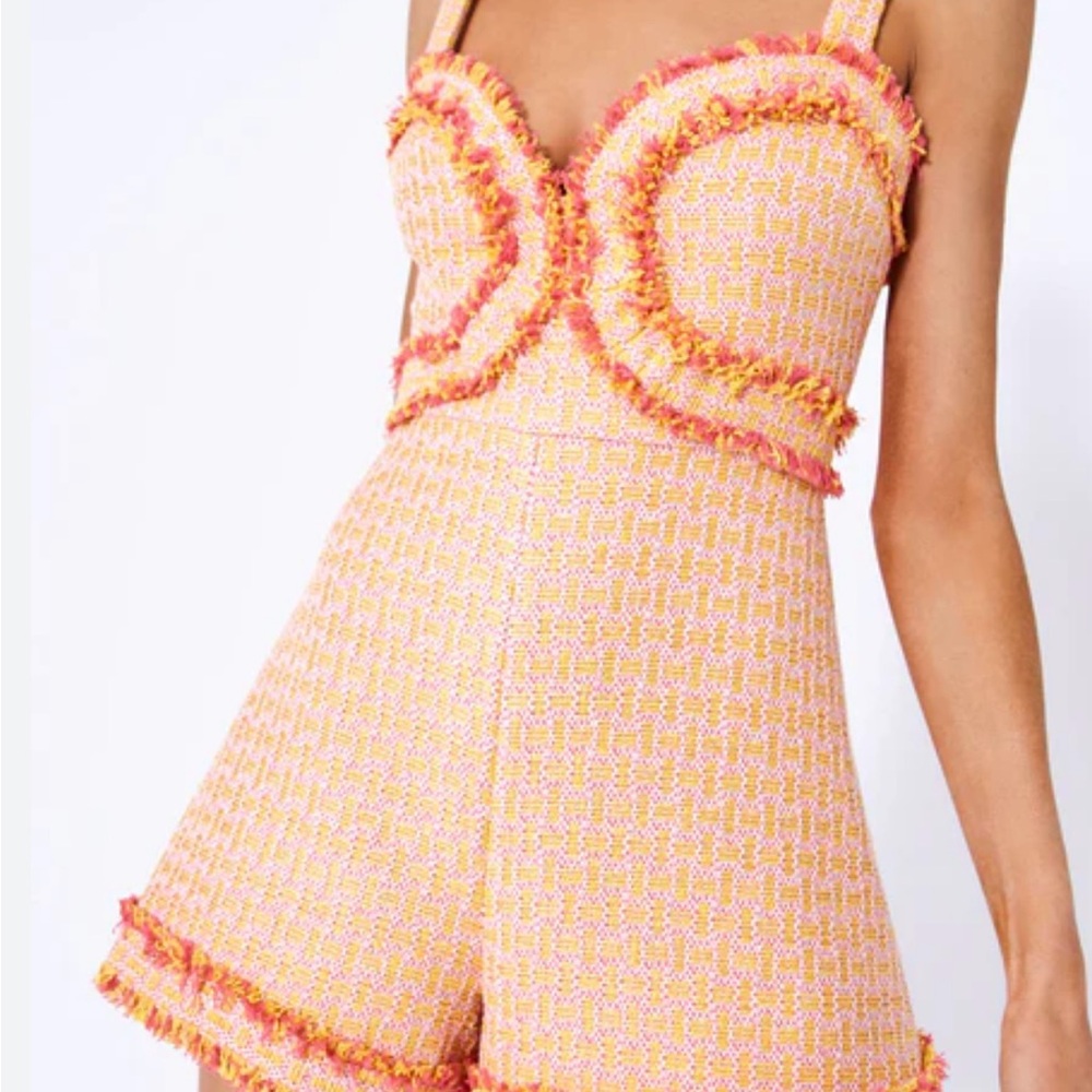 Alexis Pink and Gold Textured Romper